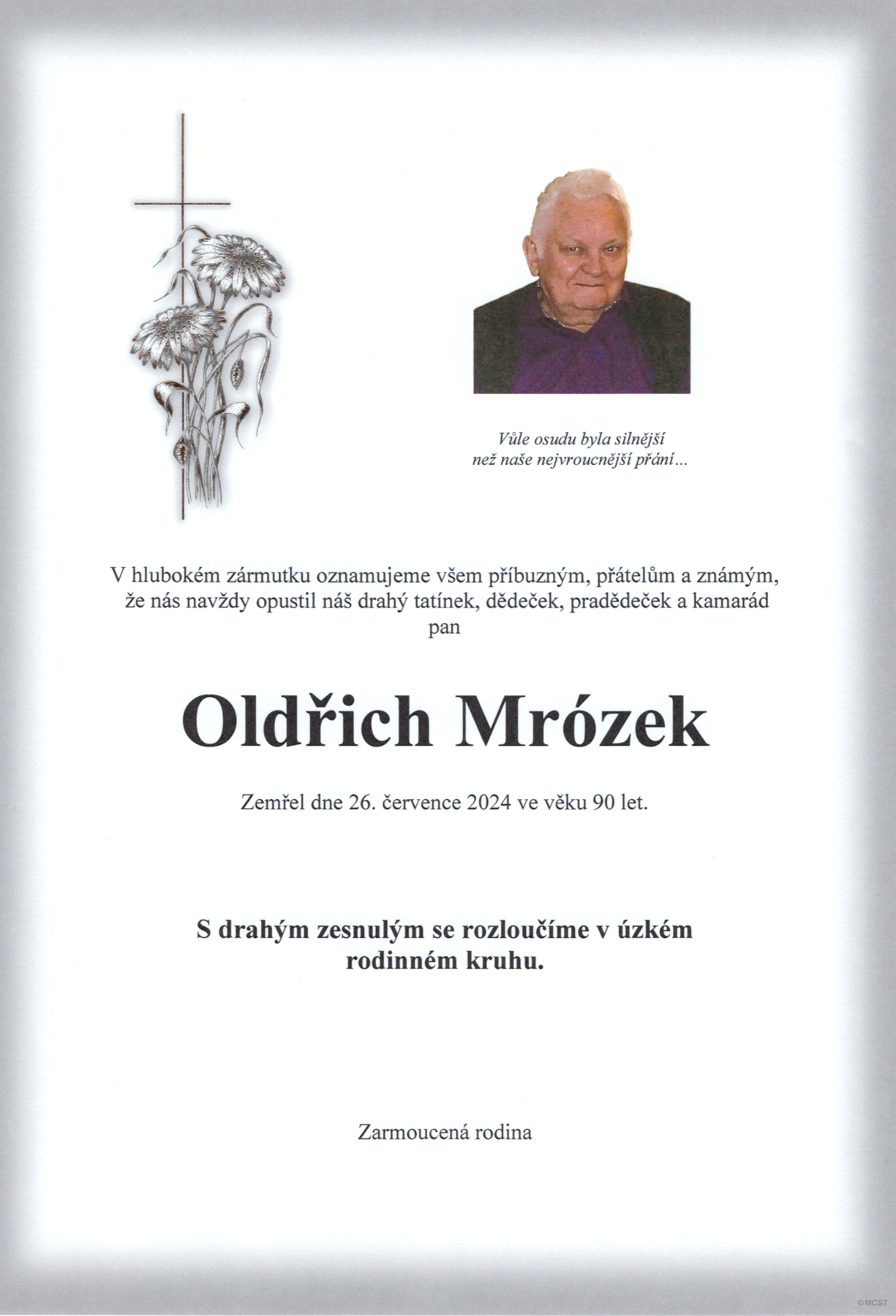 Mrózek Oldřich parte