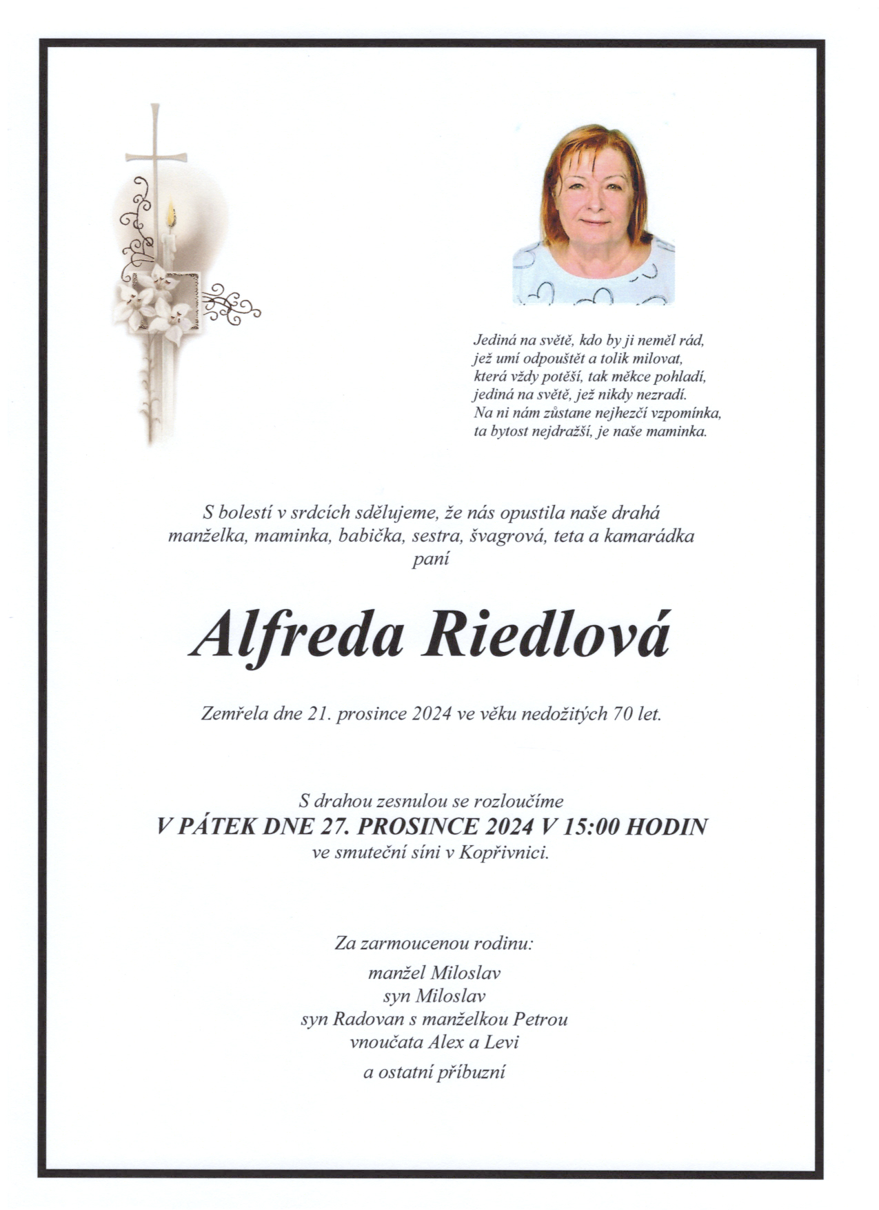 Parte Riedlová Alfreda