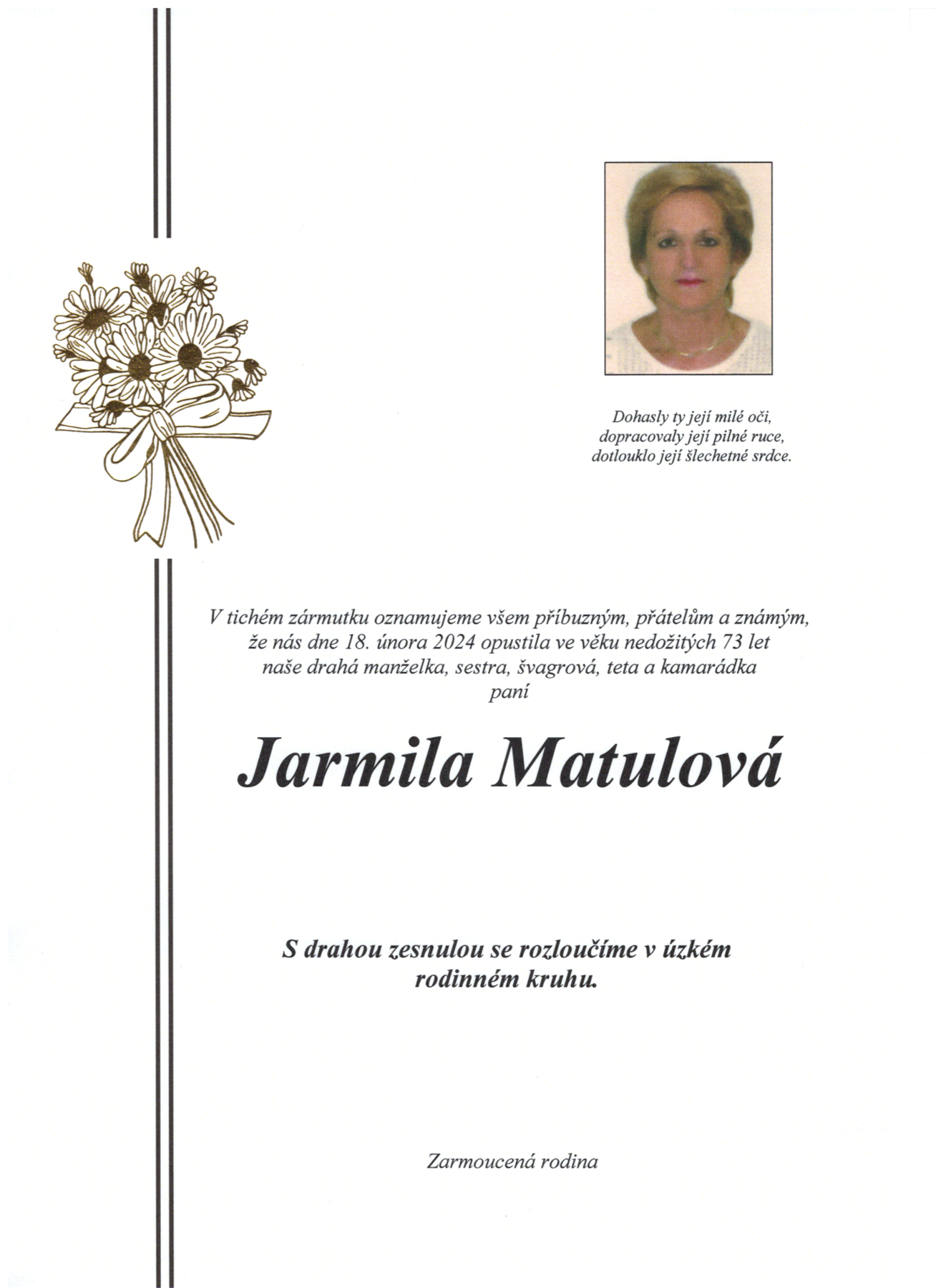 Parte Matulová Jarmila